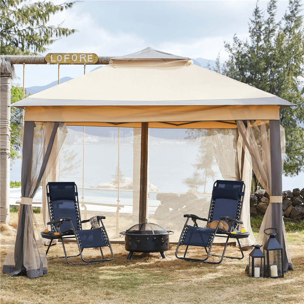Renwick 26in Outdoor Zero Gravity Recliners with Cupholder, Set of 2, Navy Blue