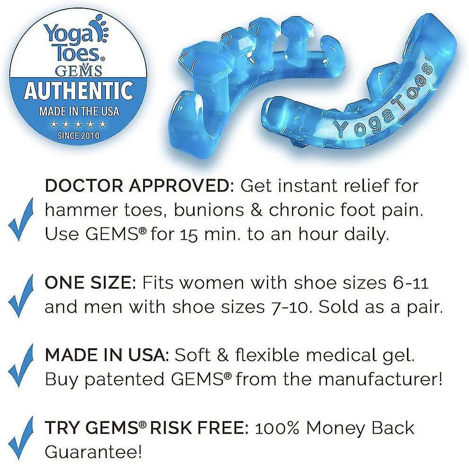 Yogatoes Gems: Gel Toe Stretcher Toe Separator - Americas Choice For  Fighting Bunions, Hammer Toes, More!