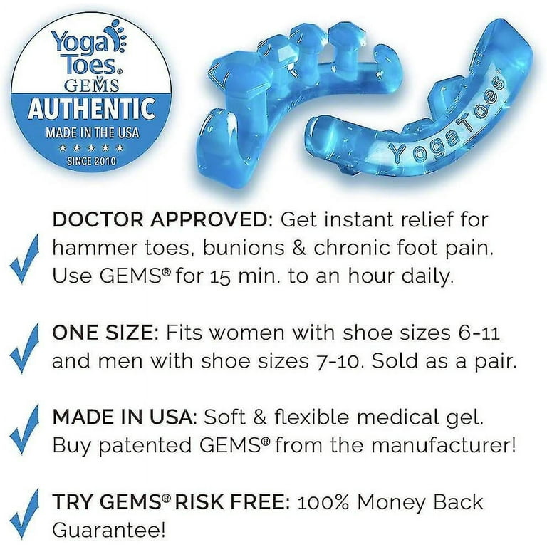 Yogatoes Gems: Gel Toe Stretcher & Toe Separator Americas Choice For Fighting  Bunions, Hammer Toes, & More! 