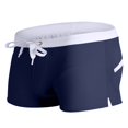 thumbnail image 5 of Lycaql Swim Briefs for Men Men's Short Drawstring Swim Shorts With Zippered Back Pockets(Dark Blue,L), 5 of 5