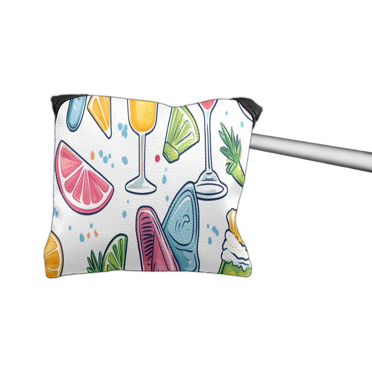 Golf Mallet Putter Cover Premium Leather Waterproof Golf Putter Head Cover with Magnetic Closure Ice Cream Juice Pattern
