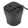 thumbnail image 4 of Inversor de corriente para coche de 150 W CC 12-24 V a CA 110-220 V Cargador con toma de encendedor de cigarrillos 3 puertos USB Fusible incorporado para viajes, 4 of 15