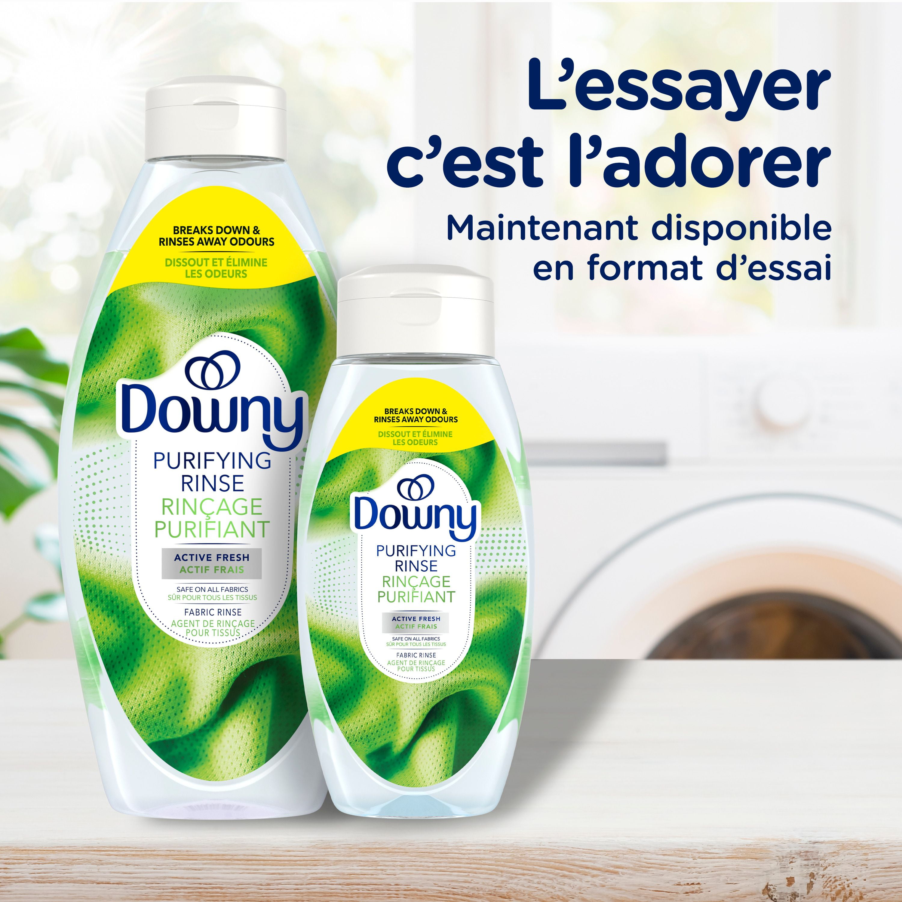 Downy Fabric Rinse Laundry Odour Remover, Active Fresh Scent, Fabric Softener and Laundry Odour Removal Rinse, 1.08 L