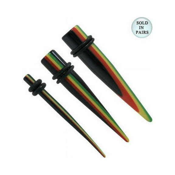 Multi Color Acrylic Spike Ear Stretchers / Tapers - 6 Gauge to 00G