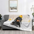thumbnail image 2 of Uemuo Dachshund Sitting in Bathtub Printed Throw Blanket for Couch, Fluffy Fuzzy Blankets for Bed, Sofa, Cozy Flannel Faux Fur Blanket-80"x60", 2 of 6