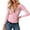 Pink, variant on Long Sleeve T Shirt With Heart Shaped Metal Chain Detail Elegant Solid Color Casual Top For Women Casual Short Sleeve