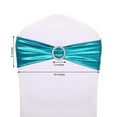 thumbnail image 3 of Efavormart 5 pack Metallic Spandex Chair Sashes With Attached Round Diamond Buckle for Wedding Party Ceremony Reception Decorations - Teal, 3 of 11