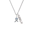 thumbnail image 2 of Delight Jewelry Silvertone Scroll Ribbon with Light Blue Crystal Silvertone Best Friends Forever Bar Charm Necklace, 23", 2 of 4