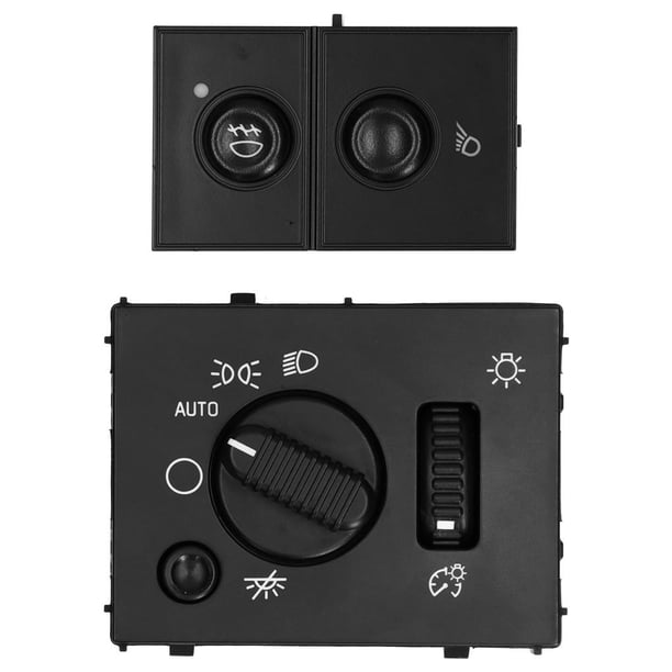 Interruptor De Faro De Coche + Interruptor De Luz Antiniebla De Repuesto Para Cadillac Compatible Con Chevrolet Compatible Con Gmc Compatible Con Hummer 9381535 15194803 15143597 15076588 Inevent VI003520-00