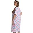 thumbnail image 2 of Dreamcrest Short Sleeve Zipper Front Duster 8513-2-1X (Plaid 5 - Multi, 1X), 2 of 3