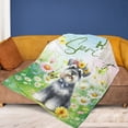 thumbnail image 4 of Schnauzer Hello Spring Time Flower Floral Nature Cozy Fleece Blanket Miniature Schnauzer Dog Lover Warm Soft Throw Blanket - 02031, 4 of 5