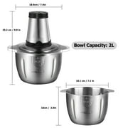 CACAGOO 3L Electric Meat Grinder, 304 Stainless Steel Food Processor with 4 Sharp Blades, 2-Speed Adjustable Food Processor for Meat, Vegetables, Garlic