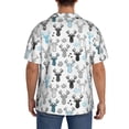 thumbnail image 3 of Pofeuu Winter Art Blue and Black Moose Print Mens Casual Short Sleeve Shirts Beach Summer Spread Collar Pocket Tops Men's Casual Short-sleeved Shirt-X-Large, 3 of 5