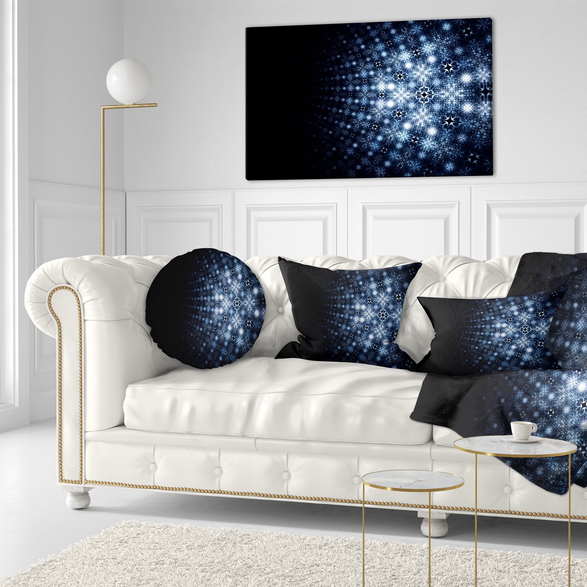 Designart Digital Fractal Flower Perspective - Abstract Throw Pillow - 12x20