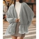 thumbnail image 4 of Suéteres Tipo Cárdigan Gruesos con Frente Abierto para Mujer, Suéter Elegante de Punto Cable con Larga y Encaje, Prendas de Abrigo Gris S, 4 of 10