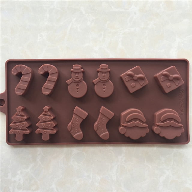 Worallymy Navidad Chocolate molde muñeco de nieve calcetines árboles silicona pastel molde caramelo galletas Worallymy JD720445601