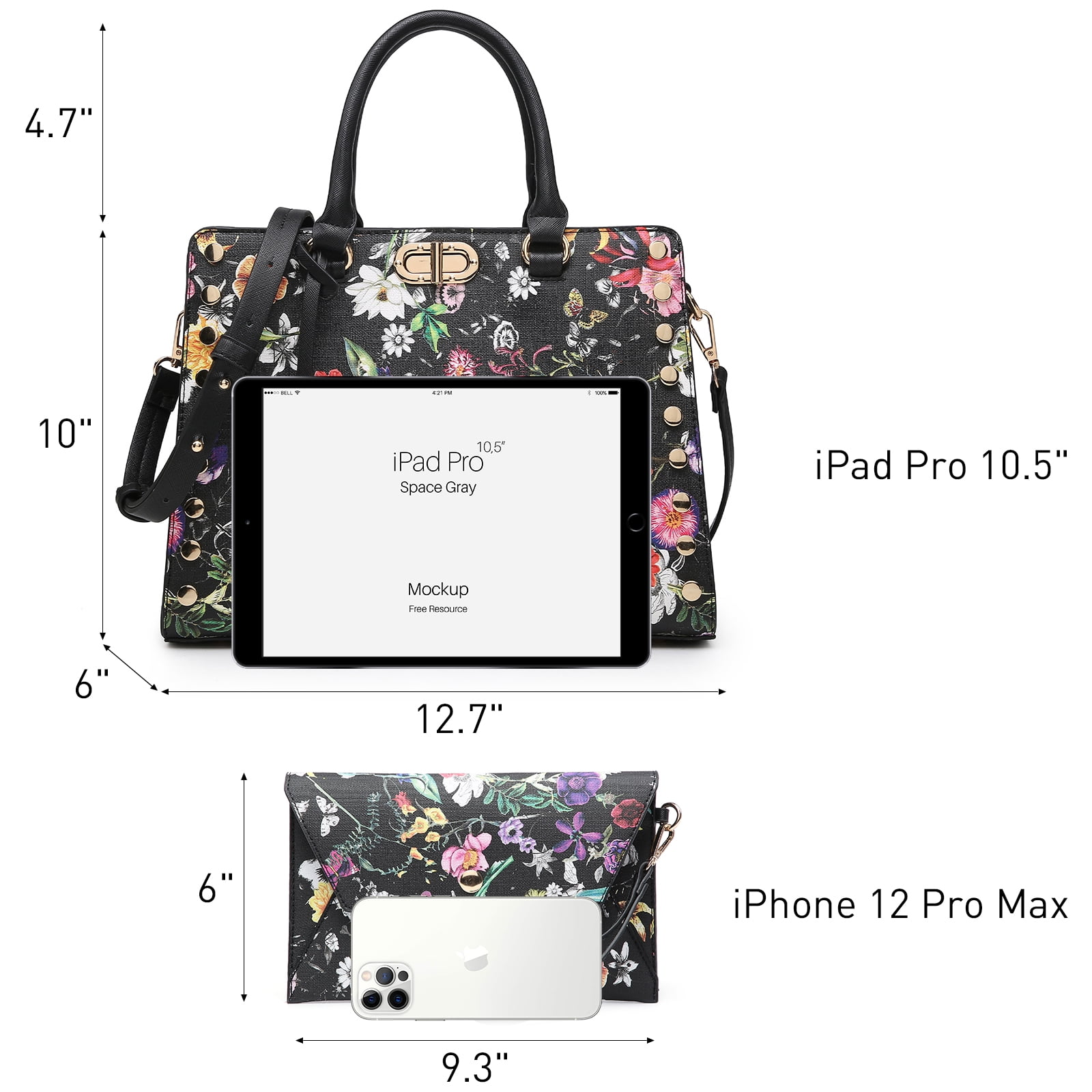 Dasein Purses and Handbags for Women Satchel Bags top Handle Shoulder Bag Work Tote Bag with Matching Wallet