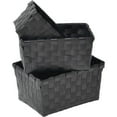 thumbnail image 3 of Evideco Checkered Woven Strap Storage Baskets Totes Set of 3, 3 of 5
