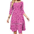 thumbnail image 1 of Pink Brains Pattern Square Neck Dress Sweet Summer Dress Women Elegant Halter Print Dress Zombie Gut Health Pattern Vector, 1 of 4
