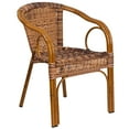 thumbnail image 3 of Emma + Oliver Brown Rattan Patio Chair with Dark Red Bamboo-Aluminum Frame, 3 of 13