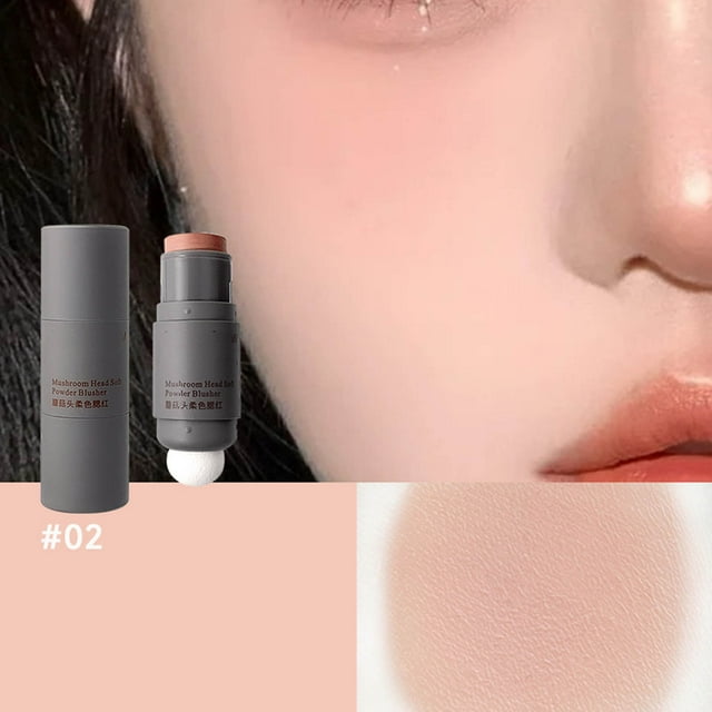 Wzzjkit Poke Blush Stick Mushrooms Soft Head Powder Blusher