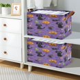 thumbnail image 6 of 2pcs Foldable Iron Frame Storage Basket Open Basket Bins Versatile Organizer for Laundry Bathroom Closet 16.9” x 11.4” x 10” Black Cats and Pumpkins Pattern, 6 of 7