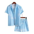 thumbnail image 4 of CHUMUD Men's Hawaiian Matching Set Summer Outerwear Beach 2 Piece Vacation Outfits Tropical print Shirts and Shorts, 4 of 4