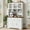 white, variant on Danolapsi Pantry Cabinet with Charging Station, Tall Kitchen Pantry Storage Cabinet with Hutch,70.8 Inch Kitchen Cabinet with 30mm Thickened Countertop, Fluted Glass Doors, for Dining Room
