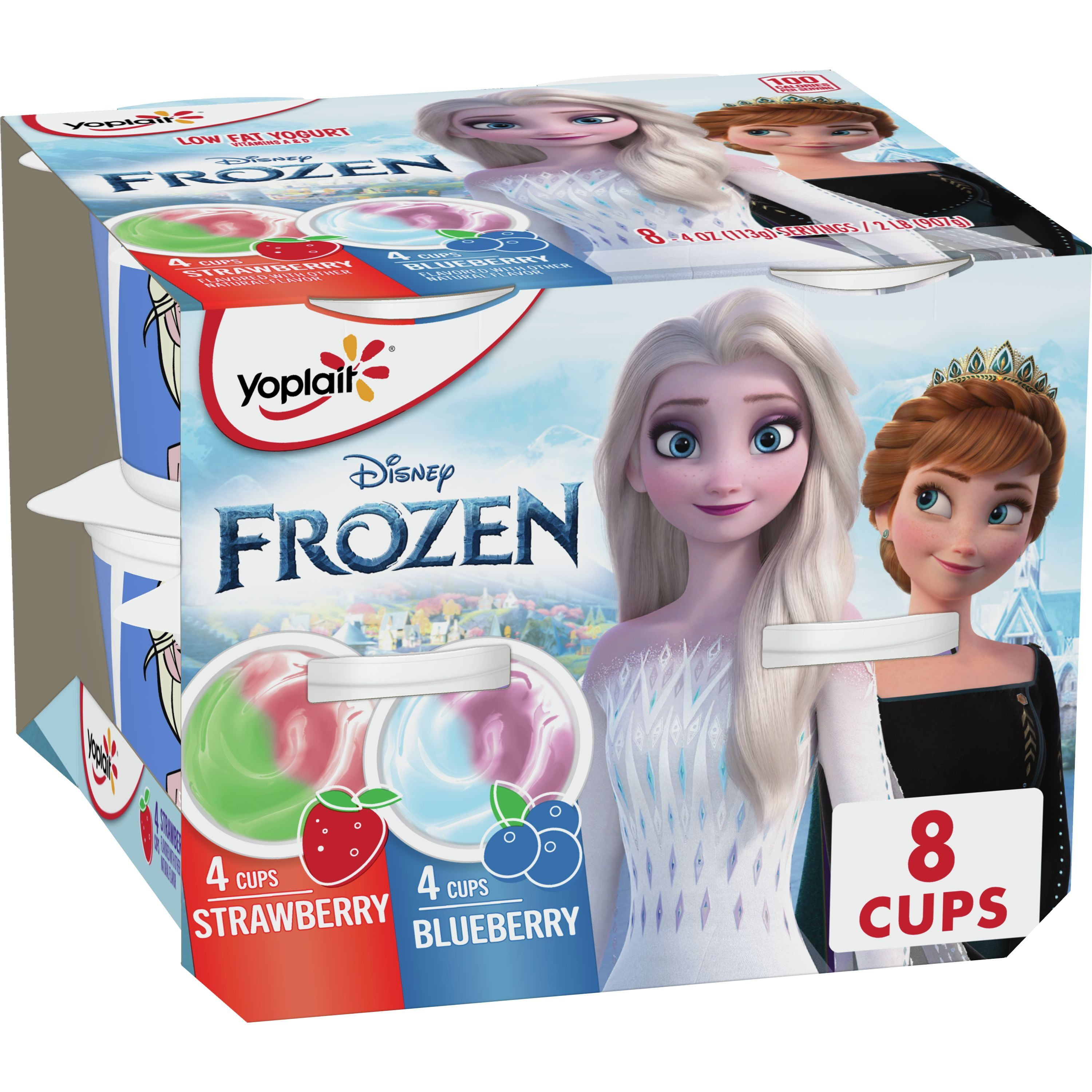 Yoplait Strawberry & Blueberry Low Fat Kids Yogurt Pack, 8 Yogurt Cups