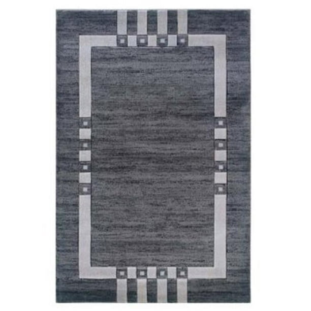 Linon RUG-MN0181 8 x 10 Pi 3 Po Milan Surface 100 pour Cent de Polypropylène Tapis - Noir et Ivoire