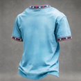 thumbnail image 3 of Hsovts Men Full Printed Patriotic Tee 9/11 25Th Anniversary Honor First Responders Twin Towers Crew Neck Short Sleeve Outdoor Wear Blue S, 3 of 3