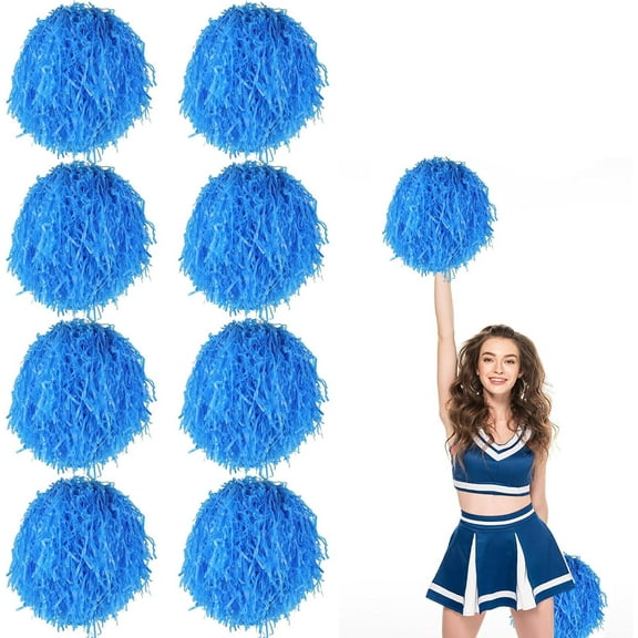 8 Pcs Cheerleading poms,pom poms Cheerleading with Finger for Rooters Cheering Squad Team Spirit Sports (Matte Blue)