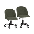 thumbnail image 3 of Linon Chaise de Bureau Pivotante Réglable Stormy Base en Métal Noire en Tissu Vert, 3 of 17