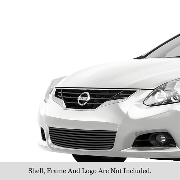 2010-2012 Nissan Altima Coupe Stainless Steel Black Powder Coated Finish 8X6 Horizontal Billet Black Stainless Steel Billet Grille
