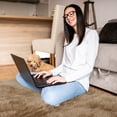 thumbnail image 6 of Tzou Fluffy Area Rug, Thick Faux Fur Chair Couch Cover Small Shaggy Rug Carpet for Bedroom, Kids/Baby Room, Shag Floor Furry Bedside Fuzzy Carpet, Khaki, 5 x 7 ft Rectangle, 6 of 7