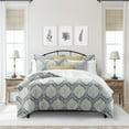 thumbnail image 2 of 6ix Tailors BMY-MOR-GRA-CVT-FD-3PC Bellamy Coverlet & 2 Pillow Shams Set, Gray - Full & Double Size - 3 Piece, 2 of 5