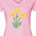 thumbnail image 4 of Inktastic Yellow Buttercup Flowers Women's V-Neck T-Shirt, 4 of 5