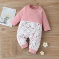 thumbnail image 2 of Odeerbi Baby Bodysuit Layette Onesie for Toddler Newborn Infant Boy Girl Floral Print Assorted Color Clothes Romper Jumpsuit Pink, 2 of 9