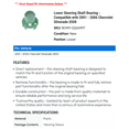 thumbnail image 2 of Lower Steering Shaft Bearing - Compatible with 2001 - 2006 Chevy Silverado 3500 2002 2003 2004 2005, 2 of 2