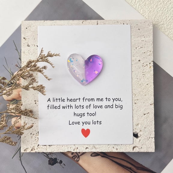 Bcylexb Heart Shape Gift Card Decoration for Valentine’s Day Birthday and Wedding, Party Gifts for Family, Home and Room Decor Present Greeting Card, Purple
