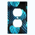 thumbnail image 2 of Metal Light Switch Plate Cover Tropical Jungle Palm Leaves Blue Black JGL011, 2 of 13