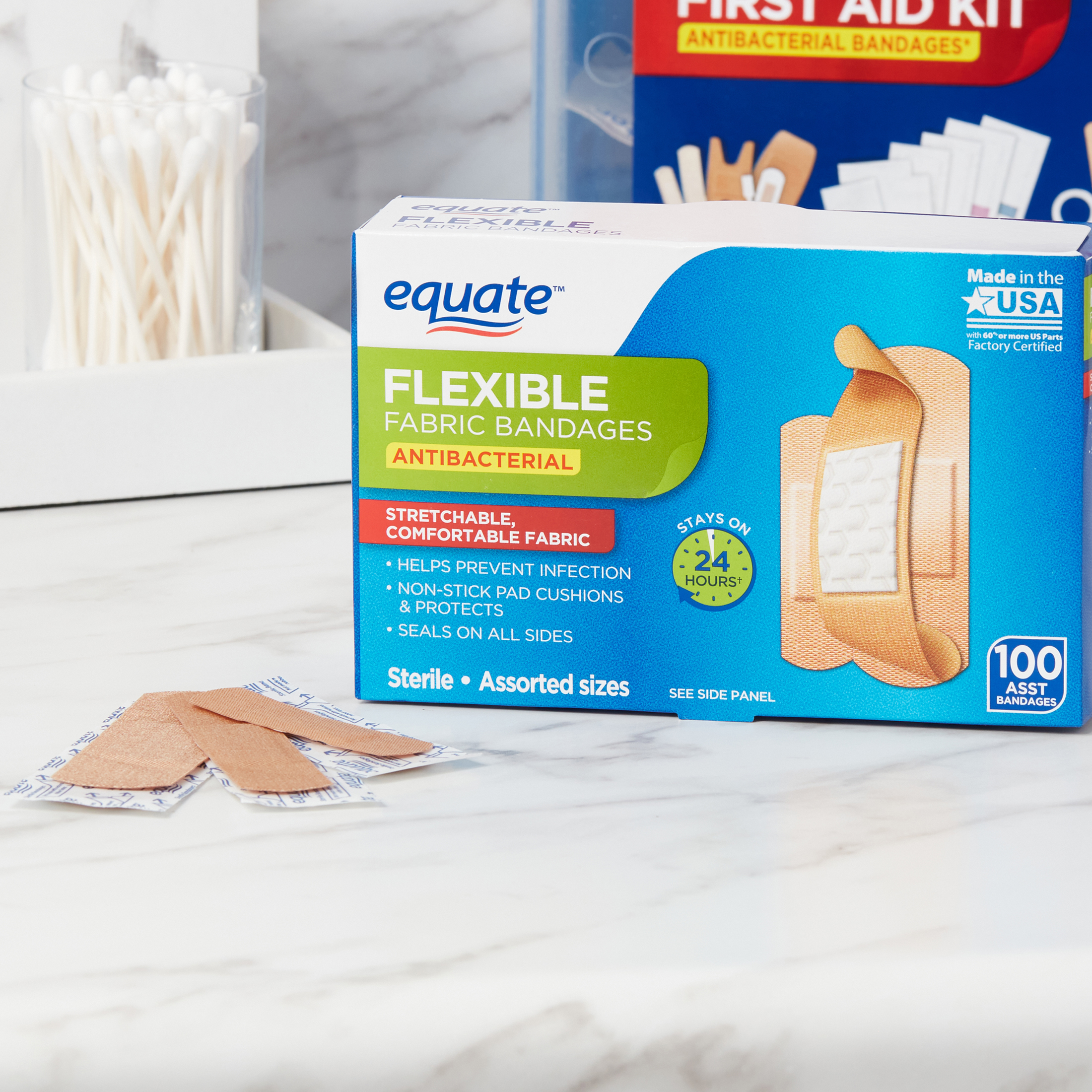 Equate Antibacterial Flexible Fabric Bandages, 100 Count - image 4 of 6