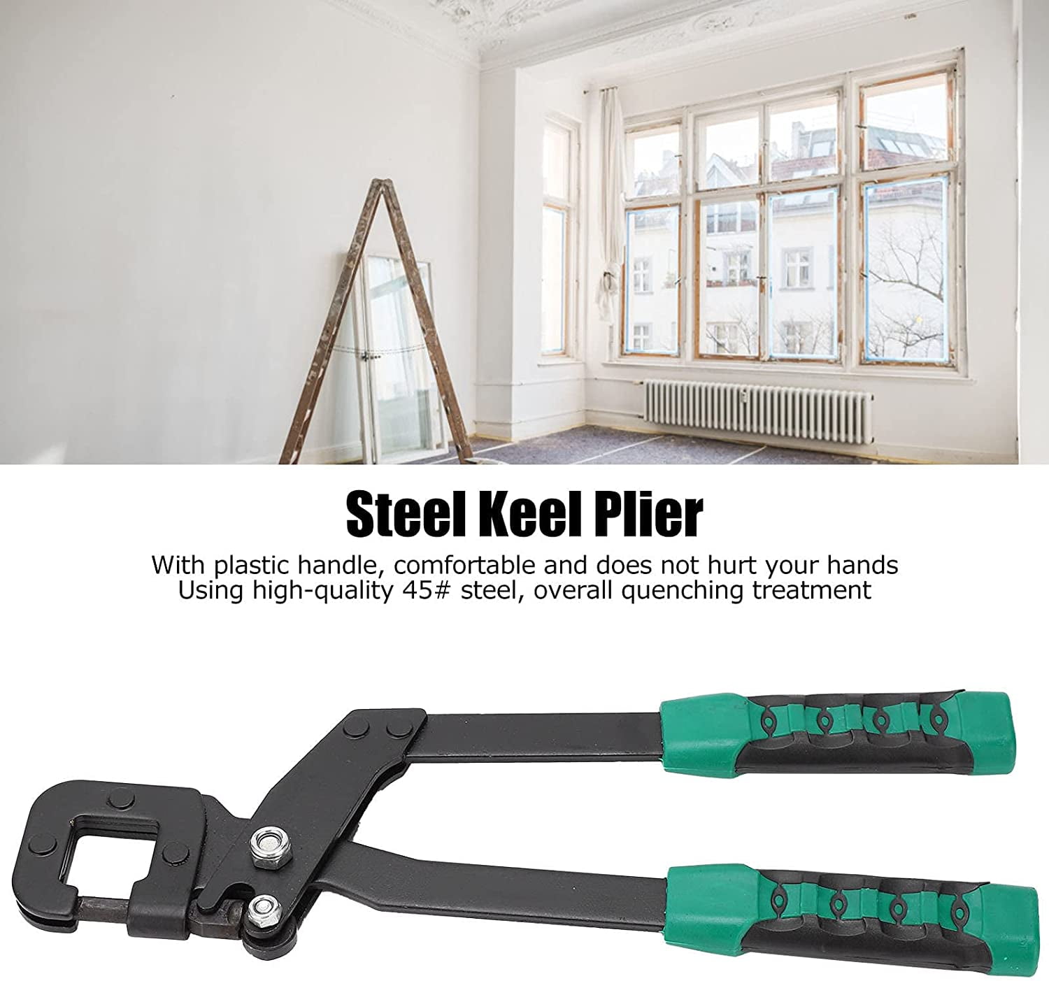 ABCISI 13" Stud Crimper Drywall Tools, Metal Framing Crimping Punch for 0.6-0.8MM Ligh Steel Keel, Ceiling and Drywall Hole Punch Framing Hammer