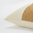thumbnail image 3 of Brown Beige Leather Band Modern Throw Pillow, 3 of 5