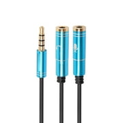 ziyahihome 3.5mm Phone Audio Mic Splitter Cable Earphone Earbuds Headset 1 Male 2 Female Stereo Cord