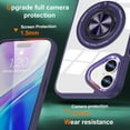 thumbnail image 4 of Cover for iPhone 16 Case with Ring Holder Magnetic Black Compatible with Magsafe Wireless Charger iPhone 16 Phone Case Clear Shockproof Rugged (Purple), 4 of 14