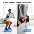 thumbnail image 2 of FITMIND 13x13in Inflated Wobble Cushion Non-Slip, PVC, Extra thick, Hand Pump, Guide Book, Blue, 2 of 8
