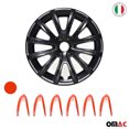 thumbnail image 6 of OMAC - Black with Red Hub Caps 14 Inch Set of 4, Tapas para Rines 14, Premium Wheel Covers 14 Inch, R14 Rim Cover Set, Snap On Durable Car Replacement Exterior Accessories, 6 of 6