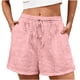 thumbnail image 1 of Pantalones Cortos de Cintura Elástica de las Mujeres con Bolsillos Ojos Sueltos Bottoms de Verano de Doble Bolsillo Casual para Uso Diario, 1 of 6