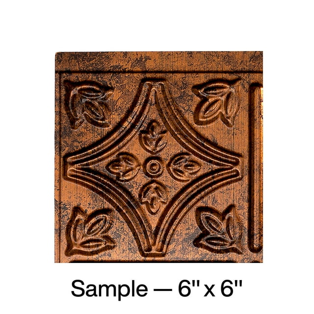 FASÄDE Traditional Style/Pattern 1 Decorative Vinyl Backsplash Panel in Moonstone Copper (6X6 Inch Sample)